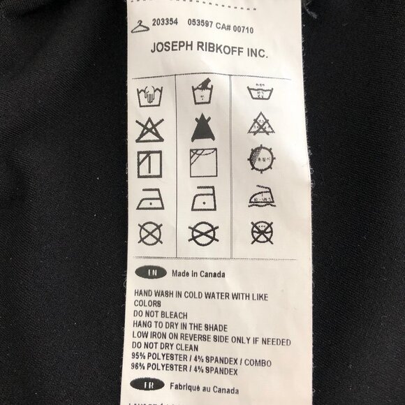 Joseph Ribkoff Lg Slv V Neck Layered Abstract Print Flowy Top Blk Grey Wht Sz 2 - Picture 9 of 10